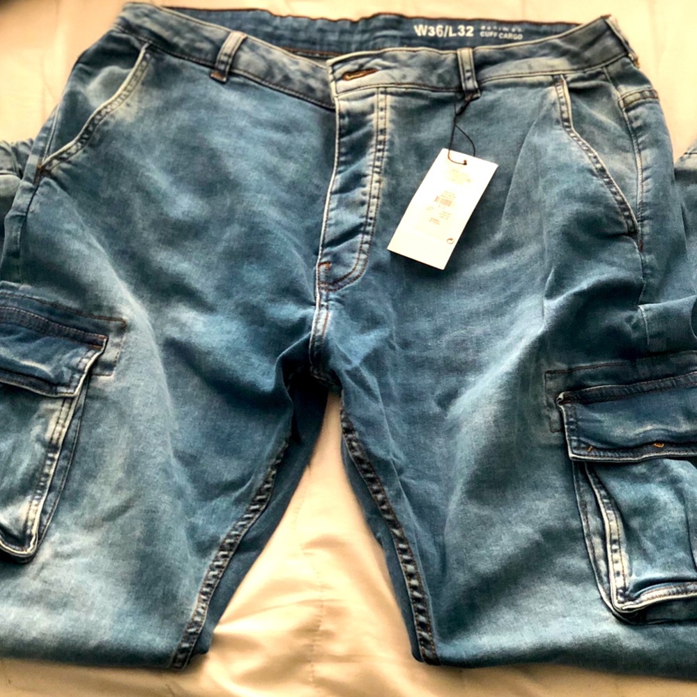 Denim-Cuff Cargo